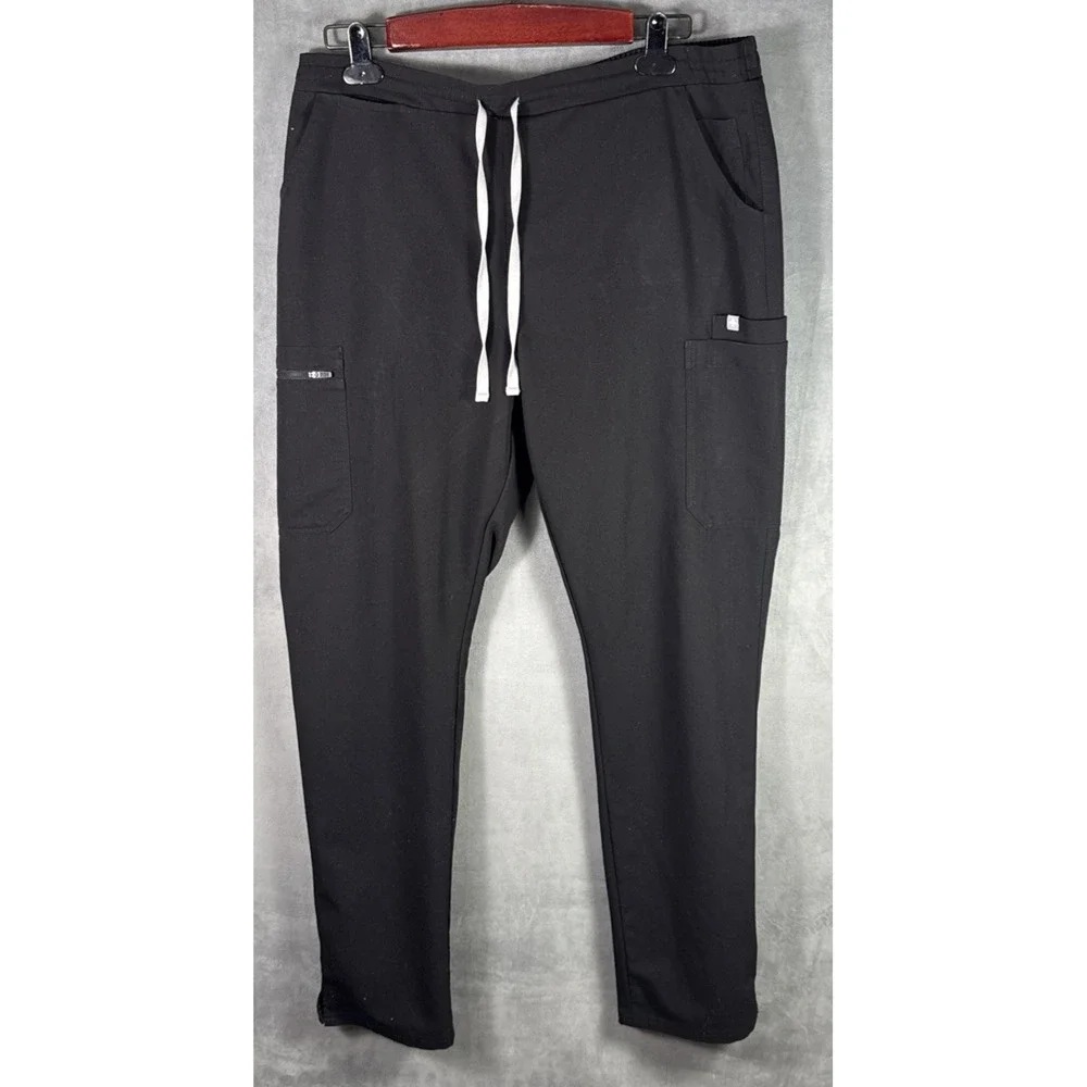 Figs Black Joggers with White Drawstring - Picture 2 of 7
